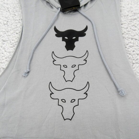 Under Armour UA Project Rock Training Tank Hoodie Mens Size Medium Grey NEW - Picture 5 of 14